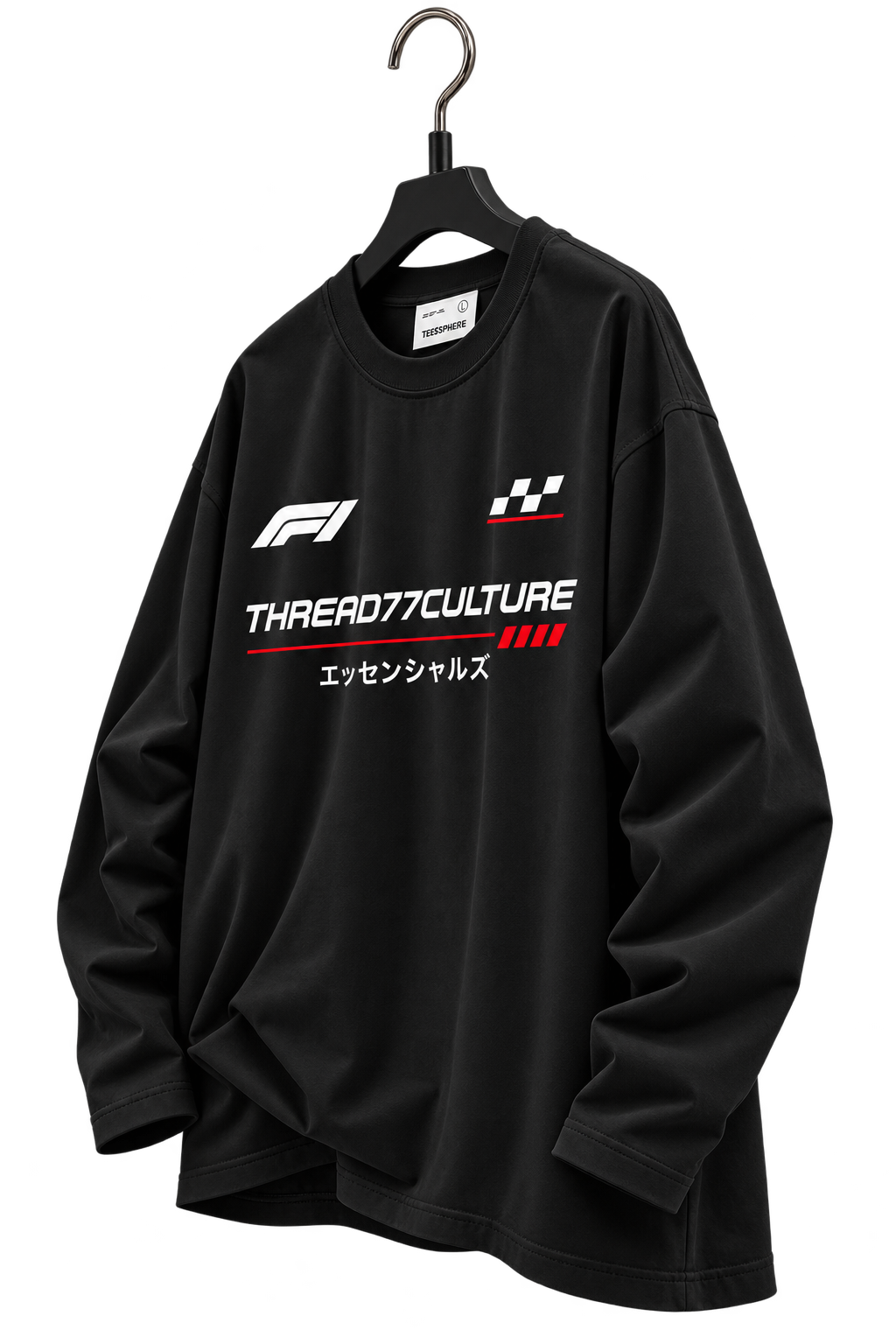 Oversized Long Sleeve Tee – Black