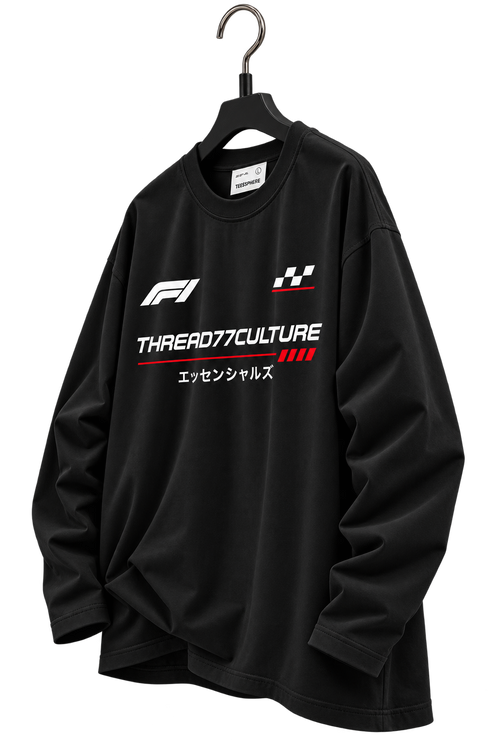 Oversized Long Sleeve Tee – Black
