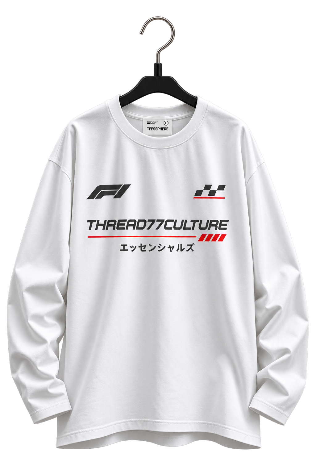 Oversized Long Sleeve Tee – White